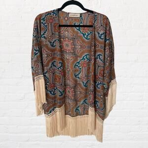 Veronica M fringe boho kimono